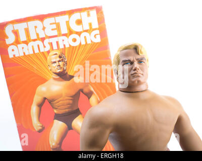 Stretch Armstrong Latex mit Maissirup Gel Action-Figur von 1976 von Kenner Stockfoto