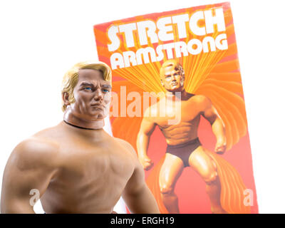 Stretch Armstrong Latex mit Maissirup Gel Action-Figur von 1976 von Kenner Stockfoto