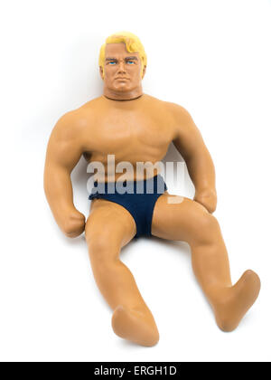 Stretch Armstrong Latex mit Maissirup Gel Action-Figur von 1976 von Kenner Stockfoto