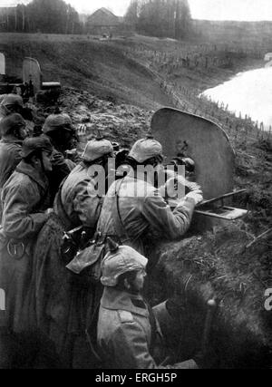1. Weltkrieg: Deutsche defensive Maschinengewehr Stellung in Darkehmen (ehemals Ostpreußen). Heute Ozyorsk, Kaliningrad Stockfoto