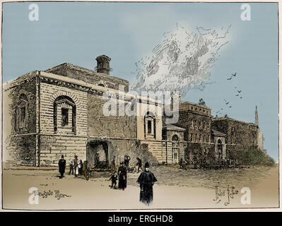 Newgate Prison, London, 1900. Ecke des Newgate Street und Old Bailey. Mögliche Anfänge im 12. Jahrhundert. Zerstört durch Aufstände Stockfoto