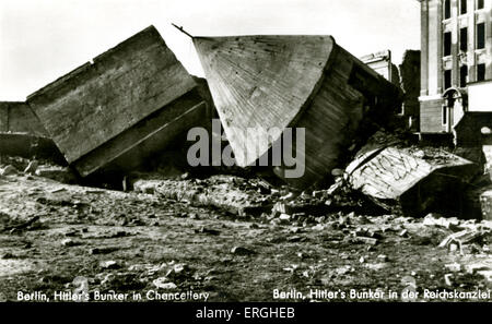 2. Weltkrieg: Hitlers Bunker im Kanzleramt, Berlin (Deutsch: "Berlin Hitlers Bunker in der Reichskanzlei"). Bekannt als die Stockfoto