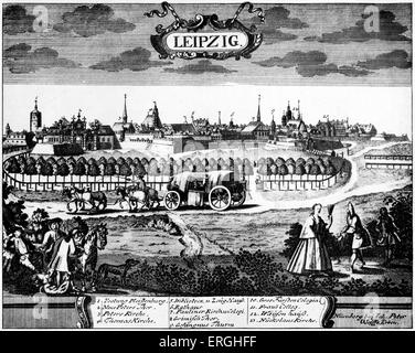 Leipzig, Deutschland, 18. Jahrhundert.  J.S. Bach lebte in Leipzig zwischen 1723 und 1750. Stockfoto