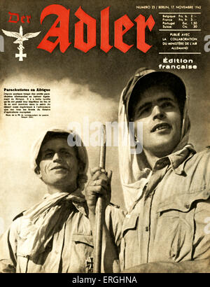 Der Adler, Magazin der deutschen Luftwaffe (Luftwaffe) während des 2. Weltkrieges.  Cover des 17. November 1942. Französische Ausgabe. Deutsch Stockfoto