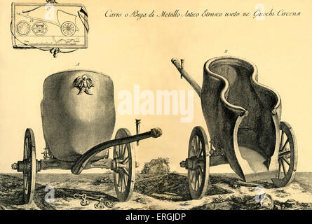 Etruskische Wagen - in Circensian Spiele (Rom) verwendet. Stockfoto