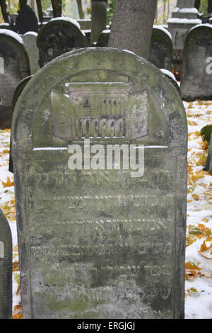 Alte jüdische Friedhof Warschau, Polen. Memorial Grabsteine großflächig Abgrenzung gefüllt mit Asche von einigen der verstorbenen Juden Stockfoto