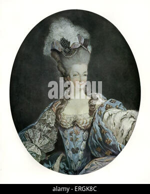 Marie Antoinette, Königin von Frankreich (1755-1793) - nach dem Stich von Francois Janinet. Louis XVI 1770 heiratete und wurde Stockfoto