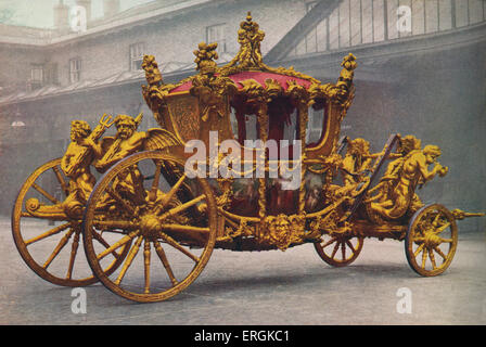 Des Königs Wagen anlässlich der Krönung von George VI, 1936. Die Beförderung bei der Krönung verwendet wurde seit verwendet. Stockfoto