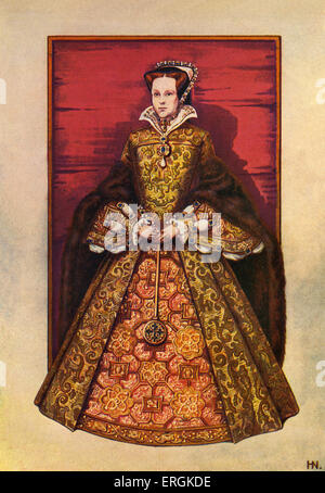 Queen Mary Tudor (1516-1558), nach dem Porträt von Hans Eworth (1520-1574). Herbert Norris Künstler starb 1950 - erfordern Stockfoto