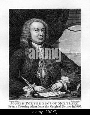 Joseph Porter (1697-1764) von William Hogarth, 1808. Gestochen von Thomas Cook. Joseph Porter war ein Hamburger Kaufmann in Stockfoto