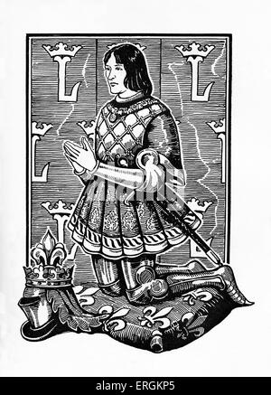 König Ludwig XII. von Frankreich (1462-1515). Gesehen, kniend im Gebet, im Jahre 1498. Basierend auf eine Ausleuchtung von Jean Bourdichon (c. 1459- Stockfoto
