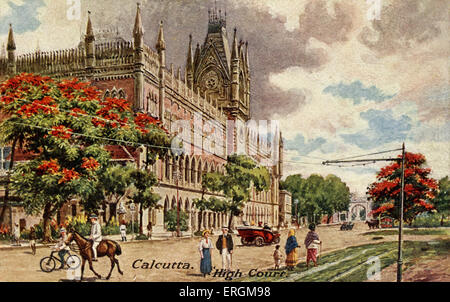 High Court, Kalkutta (heute Kolkata), Indien. Illustration von 20. Jahrhundert. Der High Court wurde 1862 gegründet. Stockfoto