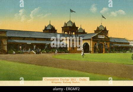 Krönung Durbar 1911, Neu-Delhi. Farbausführung Foto. Feier der Krönung von George V. Stockfoto