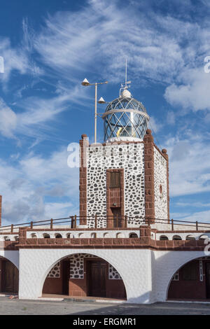 Leuchtturm Faro De La Entallada, Punta De La Entallada, Las Playitas, Fuerteventura, Stockfoto