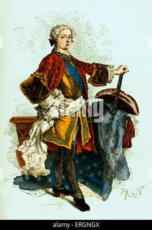 Louis XV der junge König, König von Frankreich aus dem Jahr 1715 bis 1774. 15. Februar 1710 – Mai 10. 1774 Stockfoto