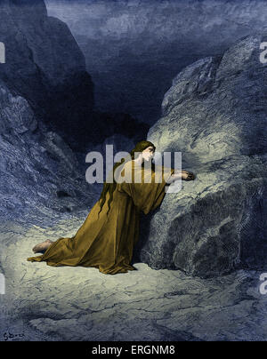 Mary Magdalene, den reuigen Sünder. 19. Jahrhundert Gravur von Gustave Dore, 1832-1883. Stockfoto