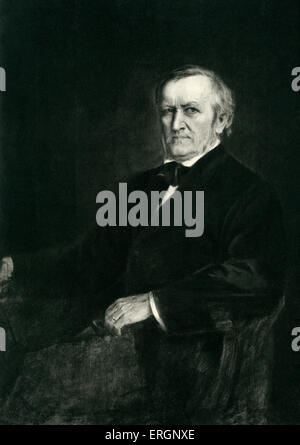 Richard Wagner, Porträt von Franz Lenbach. Deutscher Komponist 22. Mai 1813 13. Februar 1883 Heliogravüre. FL: Deutsch Stockfoto