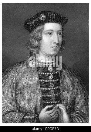 Eduard IV., Portrait. Am ersten Rosenkriege König von England von 1461 bis 1470. 28 April 1442 – 9. April 1483. Stockfoto