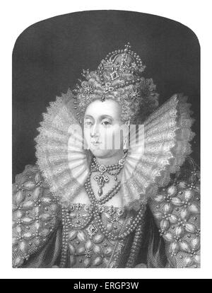 Elizabeth i., Porträt. Königin von England von 1558 bis zu ihrem Tod. 7 September 1533 – 24. März 1603. Stockfoto