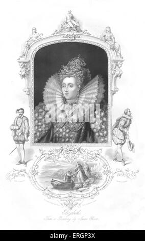 Elizabeth i., Porträt. Königin von England von 1558 bis zu ihrem Tod. 7 September 1533 – 24. März 1603. Stockfoto