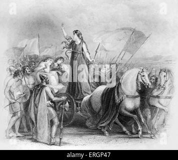 Boadicea "oder" Boadicea, Königin des Stammes britische Icener, einem keltischen Volksstamm, der einen Aufstand gegen die Besatzungsmacht führte der zwingt die Stockfoto