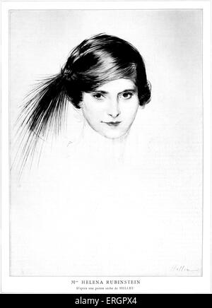 Helena Rubinstein, Polen geborenen amerikanischen Kosmetik-Unternehmer. Porträt, nach der Radierung von Paul César Helleu, 1912.  Französisch Stockfoto