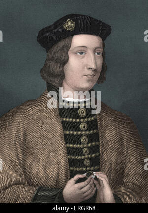 Eduard IV., Portrait. Am ersten Rosenkriege König von England von 1461 bis 1470. 28 April 1442 – 9. April 1483. Stockfoto