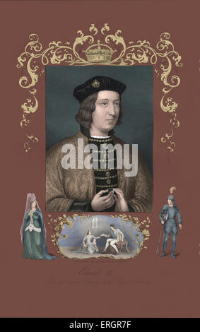 Eduard IV., Portrait. Am ersten Rosenkriege König von England von 1461 bis 1470. 28 April 1442 – 9. April 1483. Stockfoto