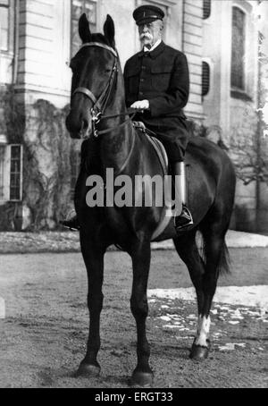 Tomas Garrigue Masaryk - Porträt (alt) auf dem Rücken der Pferde.  Kämpferin für Tschechische Unabhängigkeit.  Erster Präsident der Tschechoslowakei. 7 Stockfoto