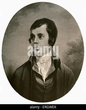 Robert Burns: Schottische Dichter und Lyriker, 25. Januar 1759 - 21. Juli 1796. Nach dem Porträt von Alexander Nasmyth. Stockfoto