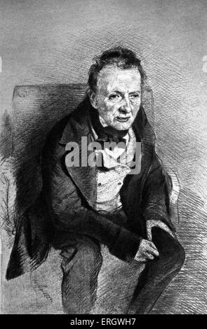 Thomas de Quincey: Englisch Autor und intellektueller, 15. August 1785 – 8. Dezember 1859. Nach einer Zeichnung von James Archer. Stockfoto