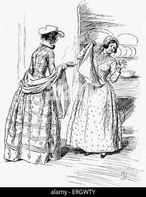 "Cranford" von Elizabeth Gaskell. Erzählt von den Charater Mary Smith.  Bildunterschrift lautet: "Nicht"aber Martha"mir". (Martha und Maria Stockfoto