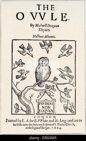 "Owle" von Michael Drayton.  Titelseite. 1604. MD: Englischer Dichter, 1563 – 23. Dezember 1631. Stockfoto