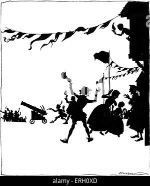 Dornröschen von c.s. Evans. Bildunterschrift: Die Menschen grüßen. Charles Seddon Evans: 1883-1944 Stockfoto