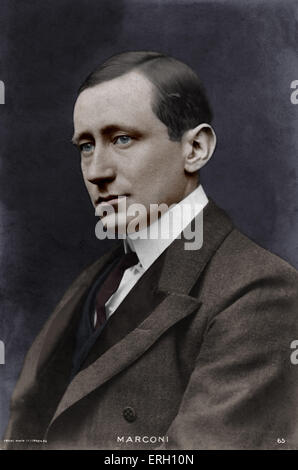 Guglielmo Marconi - Porträt - Erfinder des ersten System der drahtlosen Telegraphie - Grundlage für das Telefon.  Italienischer Erfinder 25 Stockfoto