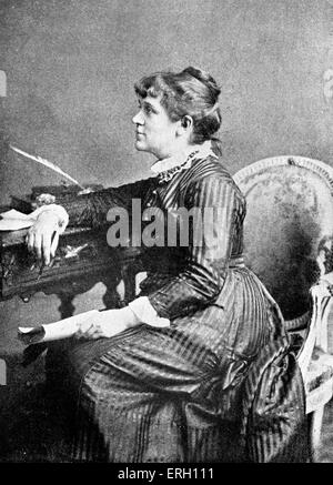 Kate Greenaway, 1880. Porträt von Buchautor der Kinder an ihrem Schreibtisch. KG: Englisch Kinder Buchillustrator und Schriftsteller, 17. März 1846 – 6. November 1901. Stockfoto