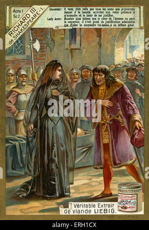 Richard III. von William Shakespeare.  I. Szene 2 Lady Anne und Richard, Herzog von Gloucester handeln: die Witwe von König Henry VI Stockfoto