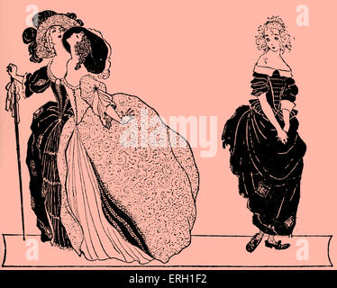 Cinderella - Abbildung aus dem Märchen von Cinderella mit zwei hässlichen Schwestern. Cinderella und Stiefschwestern entnommen Stockfoto