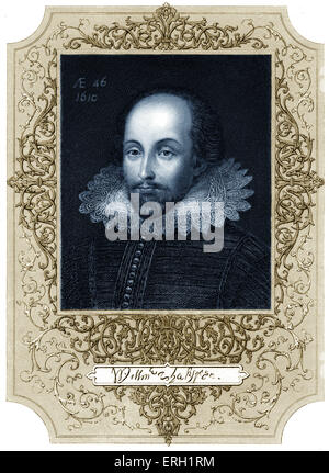 William Shakespeare, herrsche mit Unterschrift. Datiert 1610. Englischer Dichter und Dramatiker getauft 26. April 1564 – 23. April 1616. Stockfoto