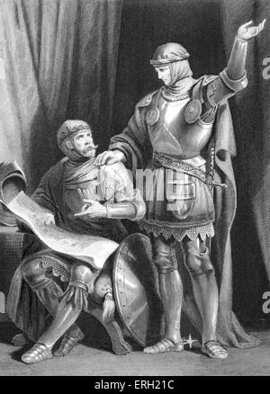 Henry V (Akt IV Szene 3), spielen von William Shakespeare. King Henry V und Westmoreland. "König Heinrich: während er, werden heute, das sein Blut mit mir wirft, mein Bruder." Von H C Selous, gestochen von G Greatbach gemalt. William Shakespeare, englischer Dichter und Dramatiker, getauft 26. April 1564 – 23. April 1616. Von "Tales from Shakespeare" von Charles und Mary Lamb, 1807. Stockfoto