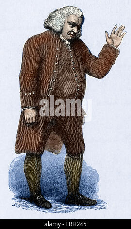 Samuel Johnson - englischer Schriftsteller, Dichter - Porträt 18. September 1709 – 13. Dezember 1784 - vom Kupferstich von Finden. Farbausführung Stockfoto