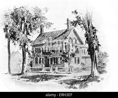 Haus von Harriet Beecher Stowe, US-amerikanischer Schriftsteller und Abolitionist (14. Juni 1811 – 1. Juli 1896), Brunswick, Maine. Es war hier Stockfoto