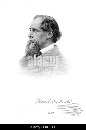 Charles Dickens Porträt - 1870.    Britische Schriftstellerin, 7. Februar 1812 - 9. Juni 1870. Stockfoto