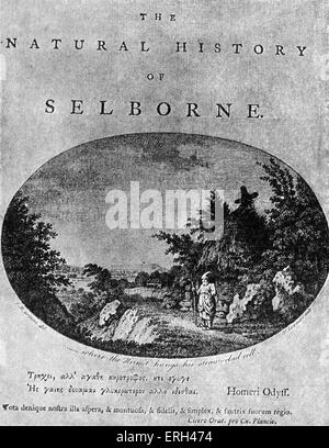 Gilbert Whites "Natural History of Selborne", nach dem Titelblatt der Erstausgabe. GW, bahnbrechende Naturforscher und Stockfoto