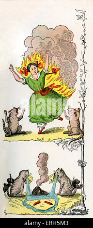 Der Struwwelpeter [Shock-headed Peter] von Dr. Heinrich Hoffmann. Die sehr traurige Geschichte mit dem Feuer leichter [sterben Gar aus Stockfoto