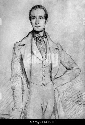 Alphonse de Lamartine - Porträt nach Théodore Chassériau. Französischer Dichter, Staatsmann und Redner, 1790-1869. Stockfoto