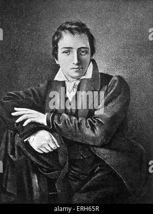 Heinrich Heine, nach 1831 Porträt des deutschen Malers Moritz Oppenheim (7. Januar 1800 – 26. Februar 1882). Christian Johann Heinrich Heine, deutscher Dichter und Journalist, 13. Dezember 1797 – 17. Februar 1856. Stockfoto