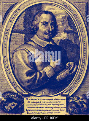 Oliver Cromwell Porträt.  Englischer Feldherr und Politiker. 25 April 1599 – 3. September 1658- Stockfoto