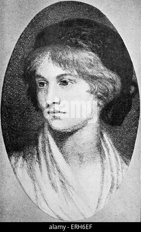 Mary Wollstonecraft Shelley - Porträt. Frau des romantischen Dichters Percy Bysshe Shelley. MWS: Britische romantische / gothic Schriftstellerin: 30. August 1797 - 1. Februar 1851. Autorin von Frankenstein. Stockfoto