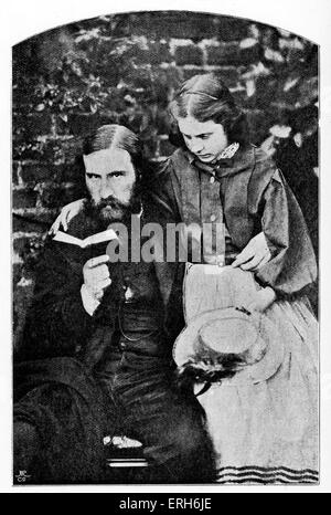 George Macdonald mit seiner Tochter Lily - Afterphotograph von Lewis Carroll, der ein Freund der Familie damals genommen.     GM: Stockfoto